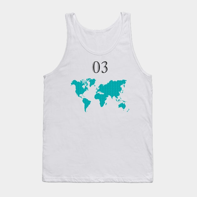 My Number 03 & The World Tank Top by Tee My Way